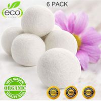 Wool Dryer Balls, Natural Fabric Softener 6 XL Pack Laundry Dryer Balls Resuable Wool Dryer Balls Organic Wool Dryer Sheets Clothes Dryer Balls Anti Static (White1)