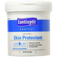Lantiseptic Moisture Barrier Skin Cream, 12 Jar Case Pack - Lanolin Ointment Treats and Protects Dry, Irritated, Chaffed, and Cracking Skin- 50% Lanolin Enriched - 12 oz. - by DermaRite
