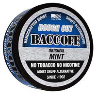 BaccOff, Original Mint Rough Cut, Premium Tobacco Free, Nicotine Free Snuff Alternative (5 Cans)