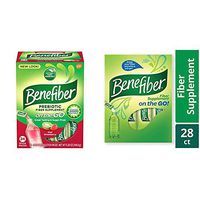 Benefiber Kiwi Strawberry Fiber Supplement Drink Mix 24 Sticks & Benefiber Daily Prebiotic Dietary Fiber Supplement Powder Stick Packs for Digestive Health, 28 Sticks, 3.92 Ounces Each