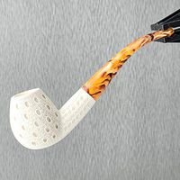 Meeschaum Classic Lattice Finish Apple Pipe by Tobacco Paykoc M02037(L)