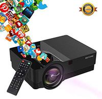 Mini Projector -(Newest Version) 50% Brighter Video Projector Full HD LED with 180'' Display and 1080P Support, Compatible with Smartphone,Fire TV Stick, PS4, HDMI, VGA, TF, AV and USB