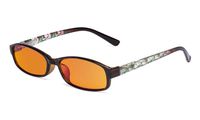 Eyekepper Ladies Blue Light Blocking Computer Reading Glasses-Floral Design Temple Readers Women with Orange Lens,Green +1.25