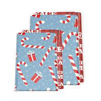 Cloaked Box - Easy Gift Wrapping Kit Bundle - 2 x Candy Cane Lane + 2 x Merry Xmas (1 Medium + 1 Large Each; 4 Pack)
