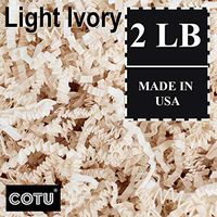 5 LB Light Ivory Crinkle Shred Gift Basket Shred Crinkle Paper Filler Bedding by COTU (80 oz)