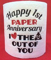 B-Gal Boutique Funny Happy 1st Paper Anniversary I Love the Krap Out Of You Toilet Paper Gag Gift First Novelty Poop Emoji