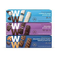 WW Protein Stix Variety Pack - Chocolate, Cookies and Cream & Chocolate Peanut Butter - Protein Snack Bars, 2-3 SmartPoints - 6 of Each Flavor (18 Count Total) - Weight Watchers Reimagined