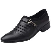Men Shoes, LIM&Shop Prince Classic Modern Formal Oxford Wingtip Dress Shoes Dickinson Cap-Toe Ruched Business Shoes Black