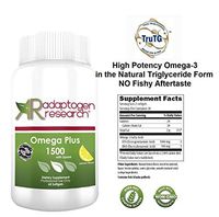 Omega Plus 1500 |  1500mg of the Omega 3 Fatty Acids EPA & DHA | Fish Oil in the Triglyceride Form Plus Lipase for Maximum Absorption | NO Aftertaste | 60 Softgels
