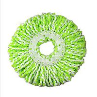 Clean Twist Spin Microfibers 360 Rotating Head Easy Magic Spinning Floor Mop Head (Green White, One Size)