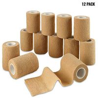 Self Adherent Wrap - Bulk Pack of 12, Athletic Tape Rolls and Sports Wraps, Self Cohesive Non-Woven Adhesive Bandage (3 In x 5 Yards) FDA Approved for Ankle Sprains & Swelling