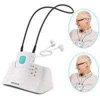 Wireless TV Headphones, Artiste E1 2.4GHz Digital Hearing Aid Headsets System with Optical Headphones for TV Watching/Listening for Seniors and Hard of Hearing, Voice Clarifying (White)