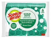Scotch-Brite Scrub Dots Heavy Duty Scrub Sponge, Powerful Scrubbing. Rinses Clean, 6 Scrub Sponges