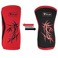 Frost Giant Fitness 7mm Neoprene Knee Sleeve for Weightlifting, Crossfit, Power Lifting, Bodybuilding and Gym Workouts, Flexible and Supportive Compression, Men and Women (Red Reversible, 2XL)
