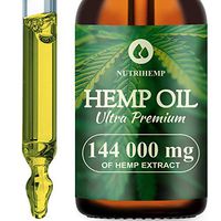Hemp Oil Drops 144 000mg, 100% Pure Natural Ingredients, Co2 Extracted, Helps Cope With Anxiety and Pain, Promotes Relaxation, Vegan Vegetarian Friendly