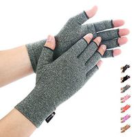 Duerer Arthritis Gloves Women Men for RSI, Carpal Tunnel, Rheumatiod, Tendonitis, Fingerless Hand Thumb Compression Gloves Small Medium Large XL for Pain Relief (Large, Gray)