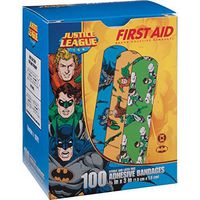 Derma Sciences 10791 Justice League Adhesive Bandage, Batman, Green Lantern and Aquaman, 3/4" Width, 3" Length (Pack of 1200)