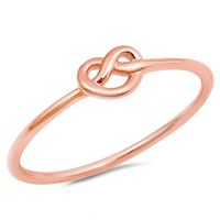 Rose Gold-Tone Infinity Heart Knot Ring New .925 Sterling Silver Band Size 12