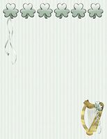 Saint Patrick's Day's Shamrock & Harp Stationery Printer Paper 26 Sheets