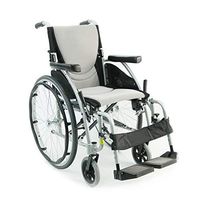 Karman S-Ergo115F20SS 20" Seat Width, Ultra Lightweight Ergonomic Wheelchair, Fixed Wheel with Swing Away Footrest Model - S-Ergo 115, Color - Silver! & FREE Black Wheelchair Seatbelt!