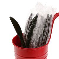 AmerCare Medium Weight Black Polypropylene Knives, Individually Wrapped, Case of 1000