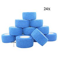 Vet Wrap Medical Tape for Skin Bandage Tape Vet Tape 1 inch x 24 Pack Blue Cohesive Bandage Fabric Self Sticking Bandage Wrap Self Adhering Bandage Waterproof Wrap Bandage Self Adhesive Tape