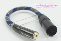 3.5mm Balanced to 4-pin XLR Balanced Headphone Audio Headphone Adapter Cable Female to Male 20CM