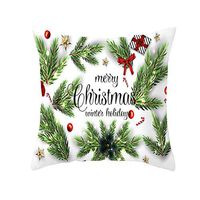 LLJEkieee Green Christmas Pillow Case 17.72" x 17.72 Glitter Polyester Sofa Throw Cushion Cover Home Decor for Square Pillow, Washable, Easy to Change The Pillow core (D)