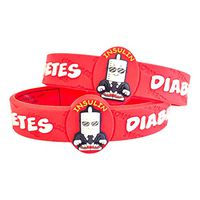 Diabetes Bracelets for Kids, Kids Medical Wristband – Diabetic Child Alert, Diabetic Medical Alert for Kids Ages 2+, Latex Free Diabetes Awareness Bracelets Adjustable & Soft (2 Pack “TAB”)