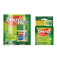 Zyrtec 24 Hour Allergy Relief Tablets, Bundle with 1 x 45ct and 1 x 3ct Travel Pack