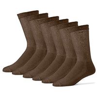 Diabetic Crew Socks for Men - 12 Pack - Brown - Size 13-15