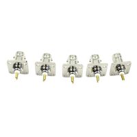 Hxchen BNC Female 4 Holes Flange Panel Mount Solder Post Plug Connector RF Coax Coaxial Adapter - (5 Pcs)