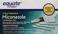 Equate - Miconazole 3 Day Treatment, Disposable Suppositories Plus Cream, 0.32 oz