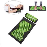 Acupressure Massage SET，Inlcuding a Mat (66x40x2cm) with Acupressure Pillow (38x16x10cm) – Massage Mat Ideal for Relaxation, Regeneration and Recovery – The Fakir Mat / Relax Mat is Made of Cotton