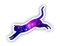 Cat Jumping Galaxy Sticker - Laptop Stickers - 2.5" Vinyl Decal - Laptop, Phone, Tablet Vinyl Decal Sticker