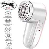 Fabric Shaver Rechargeable, Lint Remover Fabric Defuzzer Electric Fuzz Pills Remover Blades Quickly & Effectively for Sweater, Clothes, Couch, Socks, Blanket, Curtain, Wool, Cashmere (Pink-3)