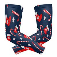 WXLIFE Christmas Sock Star Candy Cane Sun Uv Protection Sport Arm Sleeves for Men Women Kids Running Basketball Cycling Arm Warmer Sleeves 1 Pair