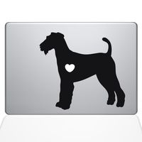 The Decal Guru I Love My Airedale Terrier Decal Vinyl Sticker, 11" MacBook Air, Black (1471-MAC-11A-BLA)