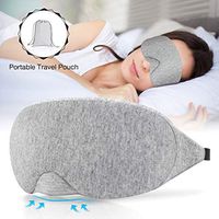 Sysrion Cotton Sleep Mask, Comfortable & Soft Eye Mask with Adjustable Strap, Unique Bending Cartilage Design Blocks Lights, Great for Travel,Flight,Train,Office Naps and a Full Night’s Sleep, Grey