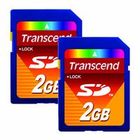 TRANSCEND 2GB SECURE DIGITAL CARD RETAIL - Sold as 2 Packs