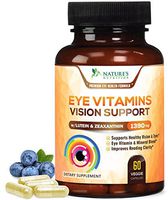 Eye Vitamins with Lutein & Zeaxanthin, Extra Strength Natural Vitamin and Mineral Supplement 1390mg - Made in USA - Vision Support Formula for Macular Health, Dry Eyes, Sensitivity - 60 Capsules