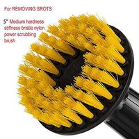 Drill Brush,Eagles 5 inches Orange Cleaning Scrub Brush Carpet Drill Attachment Medium Heavy Duty Scrubbing Powered Cleaning Change Shaft, PP Bristle 1/4" Connector Shaft, Orange Color B Type…