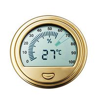 MAYBAO Cigar Humidor Hygrometers Cigar Thermo-Hygrometer Tobacco Hygrothermograph (Golden)