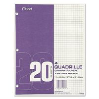 Mead Graph Paper Pad, Quadrille, 4 Squares per Inch, 11" x 8-1/2", 20 Sheets, 12 Pads/Pack (19010)