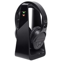 Wireless Headphones for TV Watching Gaming PC with 2.4GHz RF Transmitter Charging Dock 150ft Range DSP Hi-fi Stereo with Microphone Zero Latency (Black)