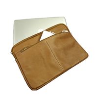 Piel Leather 15 Inch Zip Laptop Sleeve, Saddle, One Size