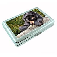Perfection In Style Silver Cigarette Case Metal Wallet Black Bear Design D005