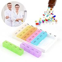 Outgeek Pill Organizer Box, Travel Pill Organizer 7 Days Pills Medicine Tablet Box Dispenser Organizer