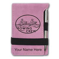 Mini Notepad, Rowing Crew, Personalized Engraving Included (Pink)