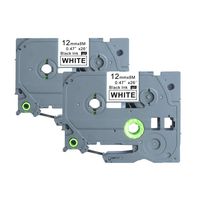 Aomya 2 Pack TZe-231 P-Touch Label Maker Tape 1/2"x26.2ft (12mm x 8m) Black on White Compatible for Brother PT-1010, PT-1010B, PT-1010NB, PT-1010R, PT-1010RDT, PT-1010S
